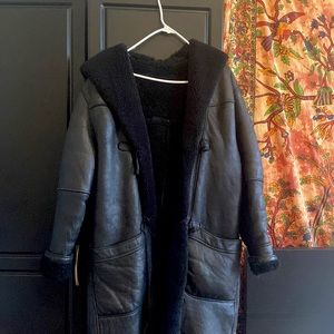 Milano Leather & Shearling Oversized Coat